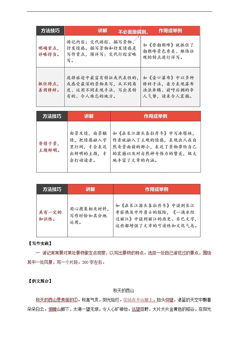 【核心素养目标】人教统编版语文八下 第五单元 写作 学写游记 教案第2页
