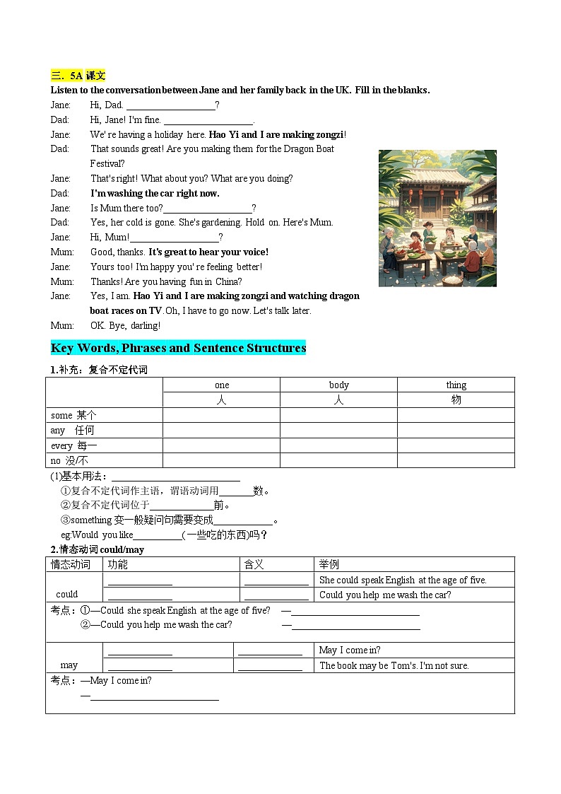 人教版(2024) 初中英语 七年级下册Unit 5-section A重点知识+语法+习题练习 (学生版)第3页