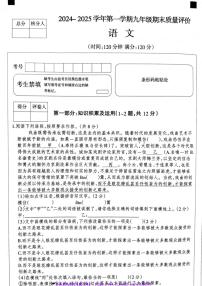 2024_2025学年河北省衡水市第六中学九年级(上)期末质量评价语文试卷(含解析)