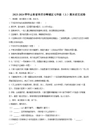 2023-2024学年山东省枣庄市峄城区七年级（上）期末语文试卷（含详细答案解析）