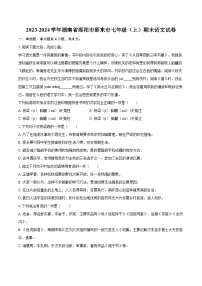 2023-2024学年湖南省邵阳市邵东市七年级（上）期末语文试卷(含详细答案解析)