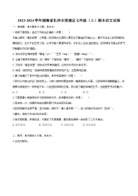 2023-2024学年湖南省长沙市望城区七年级（上）期末语文试卷(含详细答案解析)