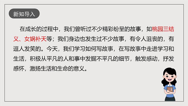 人教部编版语文八年级下册第六单元 写作《学写故事》课件第2页