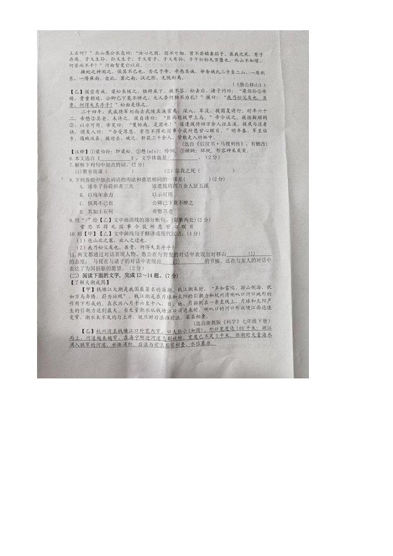 吉林省长春市榆树市慧望初级中学2024-2025学年八年级上学期期末语文测试题第2页