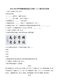 2023-2024学年海南省临高县七年级（上）期末语文试卷（含详细答案解析）