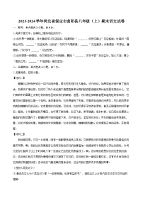 2023-2024学年河北省保定市曲阳县八年级（上）期末语文试卷（含详细答案解析）