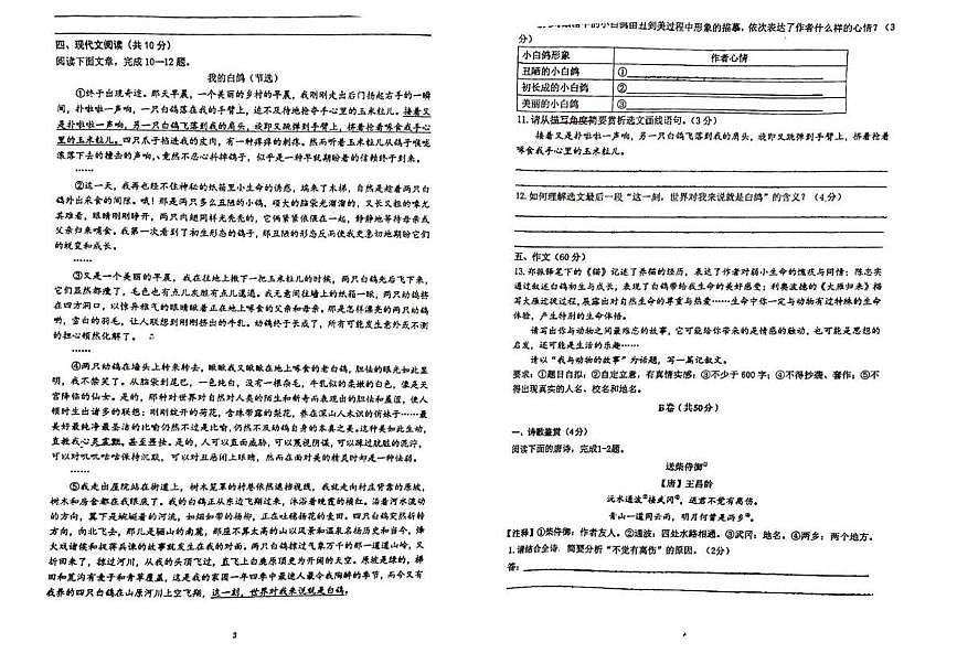 四川省成都市天府第四中学校2024-2025学年七年级上学期12月月考语文试题第2页