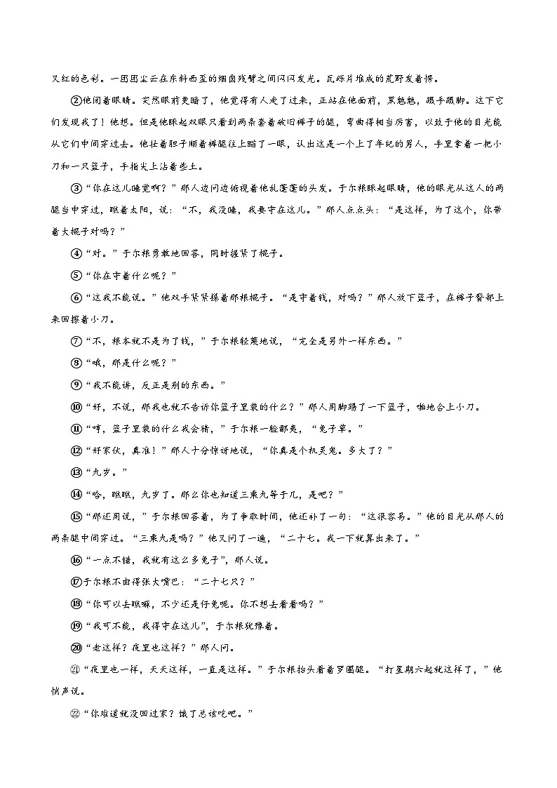 小说阅读——环境描写（教师版）2025年中考语文二轮复习文学类文本阅读专题讲义（全国通用）第3页