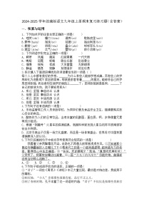 2024-2025学年统编版语文九年级上册期末复习练习题（含答案）