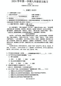 上海市奉贤区2024-2025学年九年级上学期期末语文试题
