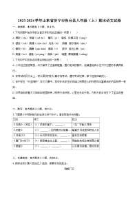 2023-2024学年山东省济宁市鱼台县八年级（上）期末语文试卷(含详细答案解析)