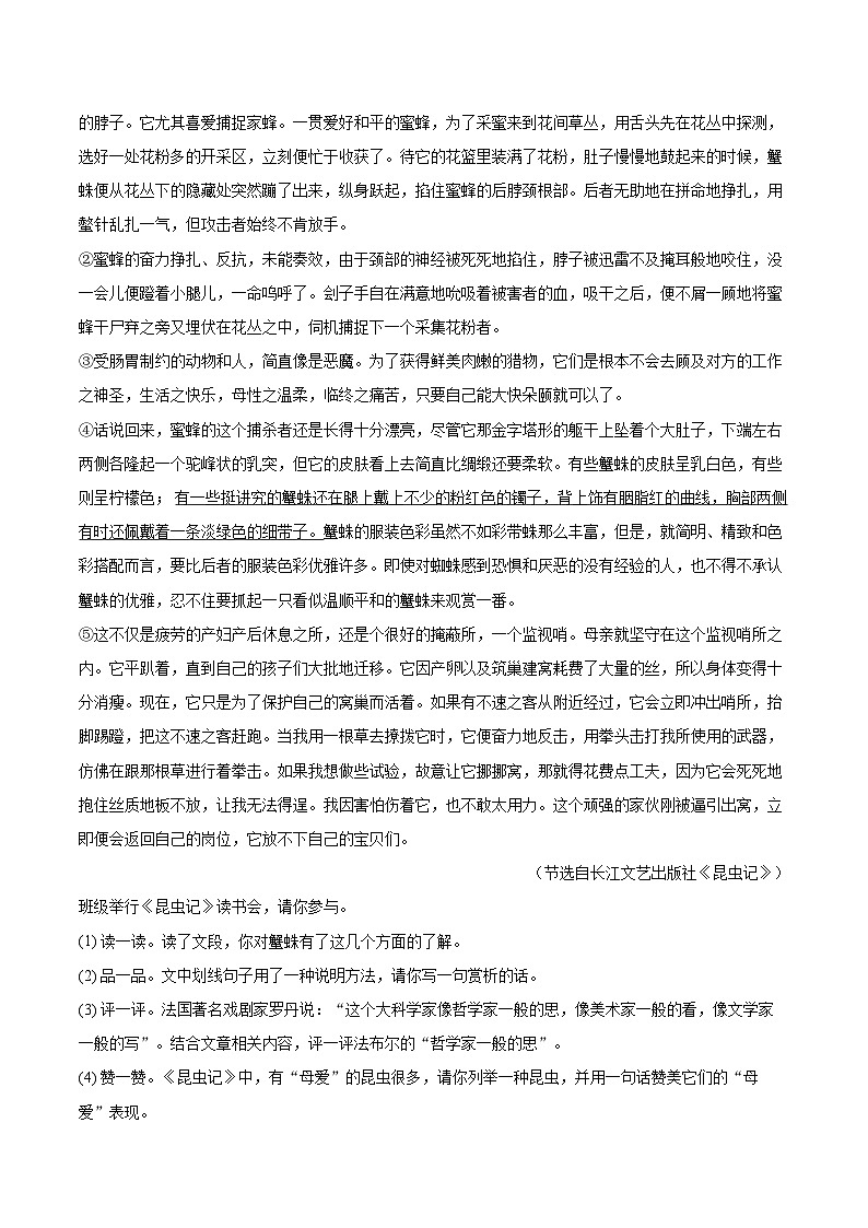 2023-2024学年湖北省荆州市公安县八年级（上）期末语文试卷(含详细答案解析)第2页