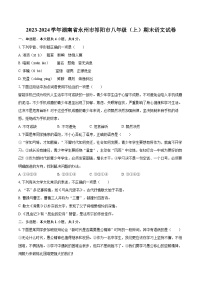 2023-2024学年湖南省永州市祁阳市八年级（上）期末语文试卷(含详细答案解析)