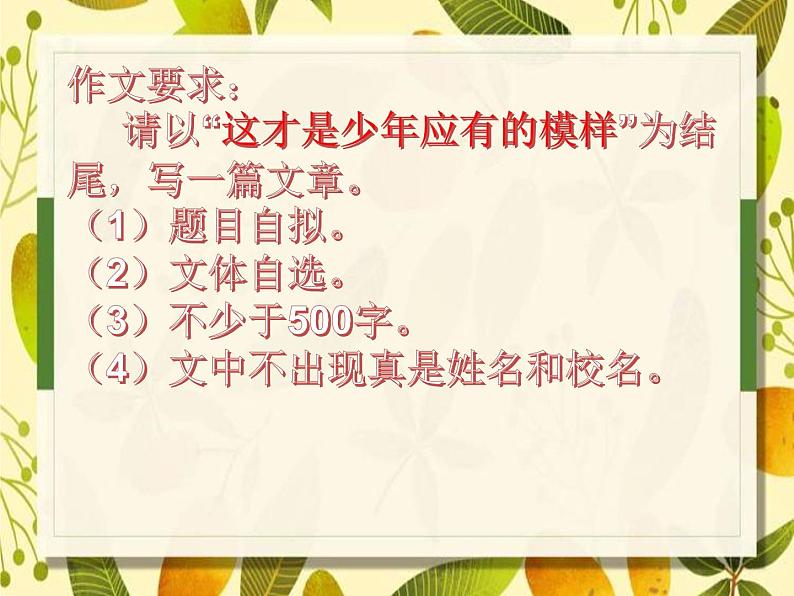 初中语文中考作文《这才是少年应有的模样》课件第3页
