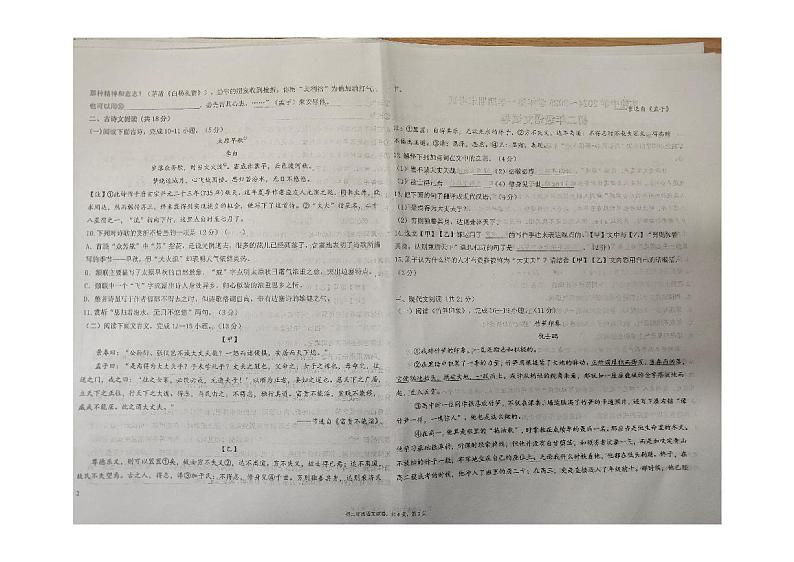 甘肃省嘉峪关市实验中学2024-2025学年八年级上学期1月期末考试语文试题第2页