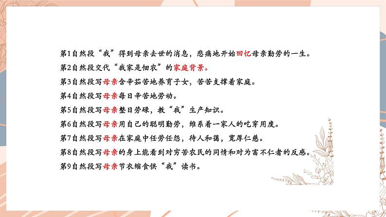 第14课《回忆我的母亲》课件-统编版语文七年级上册第4页