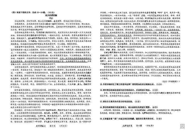 吉林省长春市南关区2024-2025学年九年级上学期期末语文试题第3页