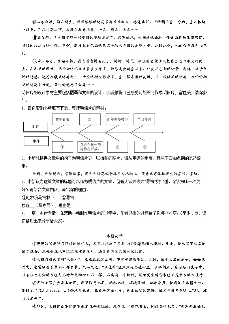 记叙文阅读寒假专练-2024-2025学年初中语文统编版八年级上册第2页