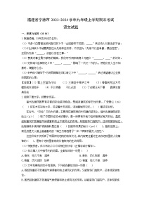 2023~2024学年福建省宁德市九年级上期末考试语文试卷（解析版）