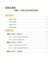 中考语文二轮复习专题23 说明方法及说明文语言（讲练）（全国通用）（原卷版）