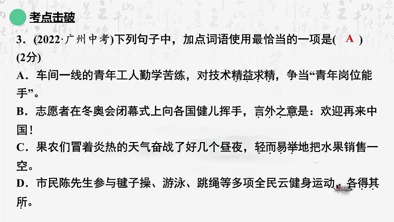 2025年中考语文专题复习：《词语运用》课件第5页