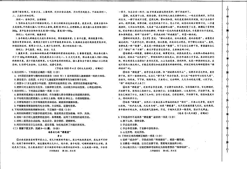 四川省宜宾市东辰国际学校初中部2024-2025学年八年级上学期12月月考语文试题第2页