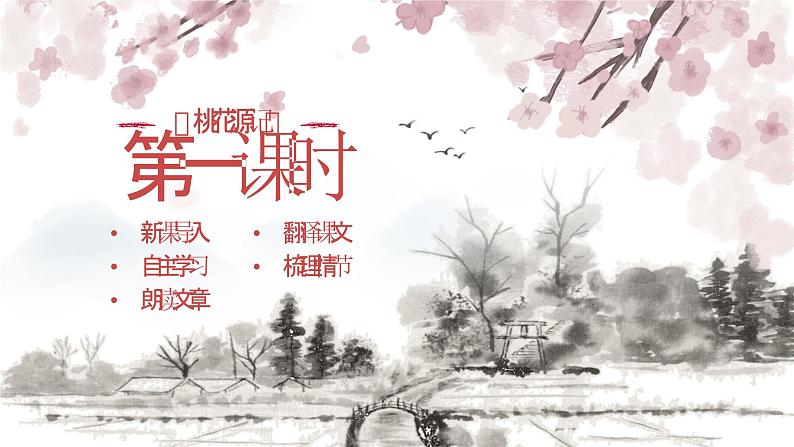 部编版2024春八年级语文下册9.桃花源记 课件第3页