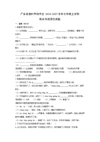 2024-2025学年广东省潮州市饶平县七年级上学期期末考试语文试卷（解析版）