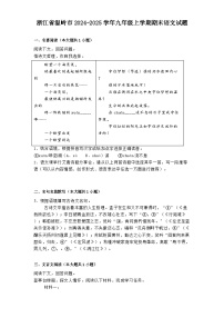 浙江省温岭市2024-2025学年九年级上学期期末语文试题
