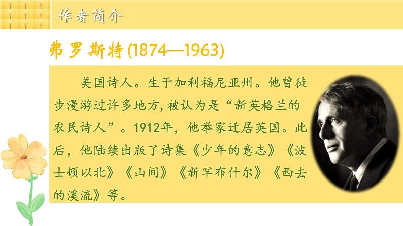 人教部编版初中语文七年级下册 《20.外国诗二首-未选择的路》课件第3页