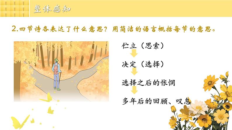 人教部编版初中语文七年级下册 《20.外国诗二首-未选择的路》课件第8页