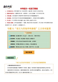 专题51 “语文与其他学科渗透”之古诗词鉴赏--2025年中考语文一轮复习答题技巧（讲练）
