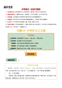 专题59 中考作文之立意--2025年中考语文一轮复习答题技巧（讲练）