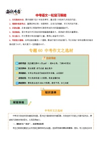 专题60 中考作文之选材--2025年中考语文一轮复习答题技巧（讲练）