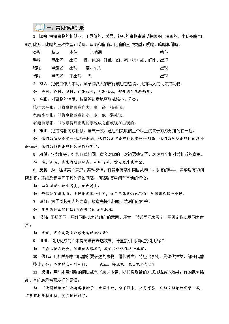 专题06  修辞与仿写-2025年寒假八年级语文知识点衔接讲义（统编版）第2页
