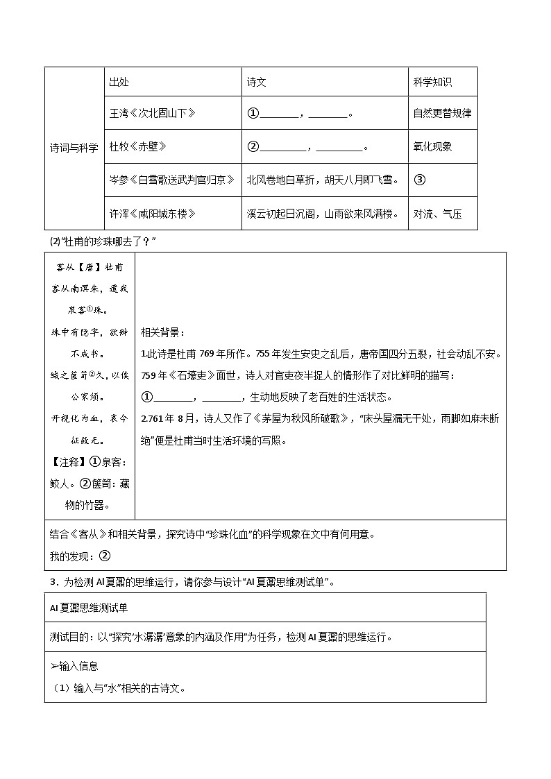 2024中考模拟冲刺小卷（全国通用）冲刺小卷09诗文默写（原卷版）第2页