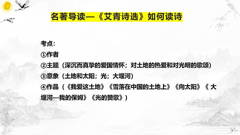 2025年中考语文专题复习：九年级名著导读《艾青诗选》《儒林外史》《水浒传》《简爱》课件第3页