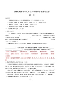 九年级语文开学摸底考（安徽专用）-2024-2025学年初中下学期开学摸底考试卷.zip