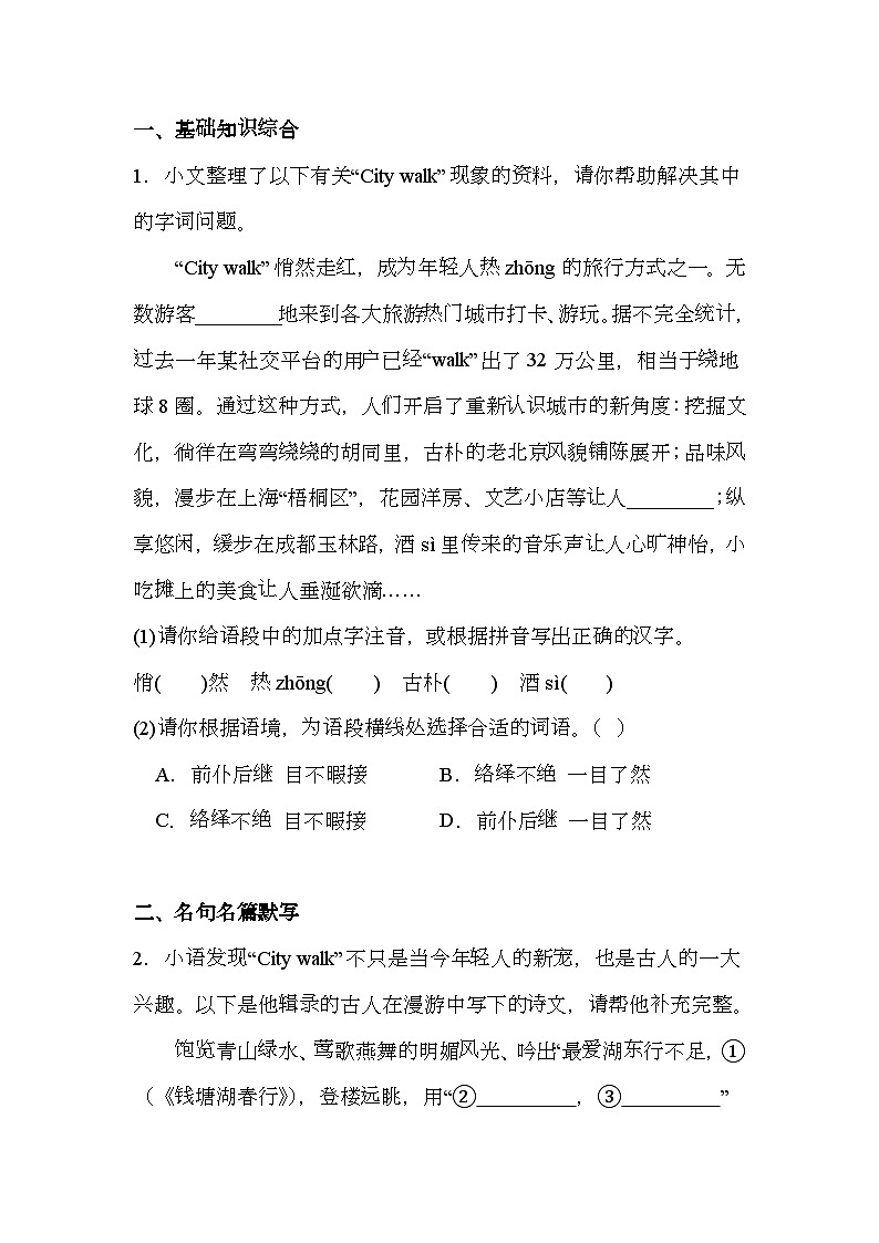 河南省周口市川汇区2024-2025学年八年级上学期期末 语文试题（含解析）第1页