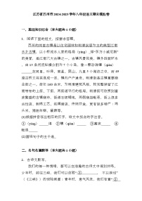 江苏省苏州市2024-2025学年八年级上学期 语文期末模拟卷（含解析）
