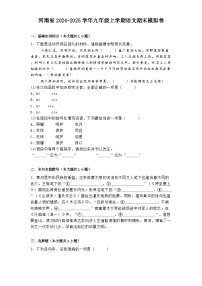 河南省2024-2025学年九年级上学期 语文期末模拟卷（含解析）