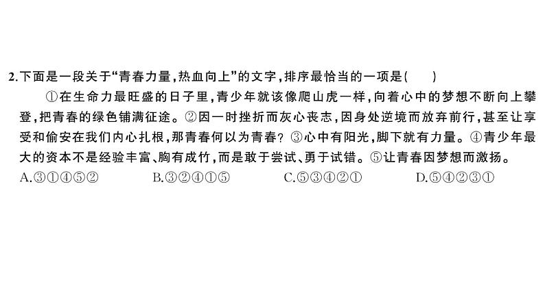 初中语文新人教部编版七年级下册第四单元15 青春之光 作业课件2025春第6页