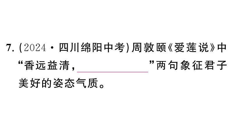 初中语文新人教部编版七年级下册期末专题六 古诗文默写 作业课件（2025春）第8页