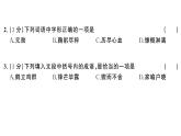 初中語(yǔ)文新人教部編版七年級(jí)下冊(cè)第一單元綜合訓(xùn)練 作業(yè)課件（2025春）