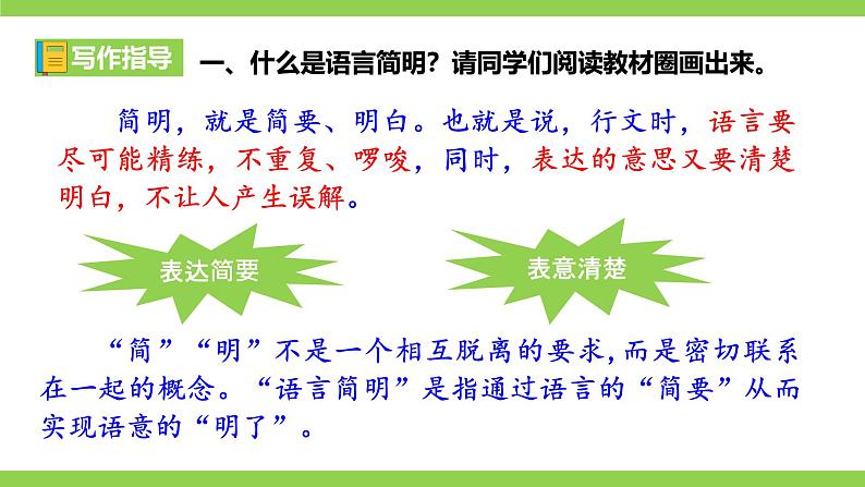 第五单元写作《 语言要简明》第5页