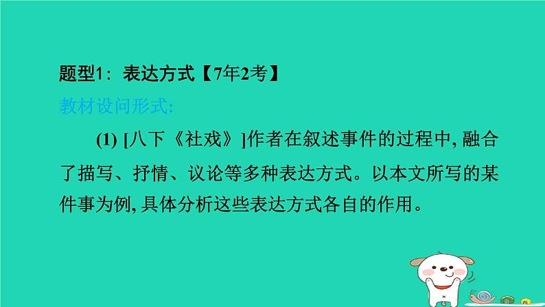 福建省2024中考语文阅读专题一文学类作品阅读考点5写作手法课堂讲本课件第6页