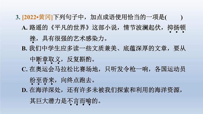 湖北省2024中考语文课件第一部分积累与运用专题二词语运用第6页