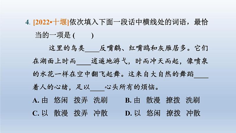 湖北省2024中考语文课件第一部分积累与运用专题二词语运用第8页