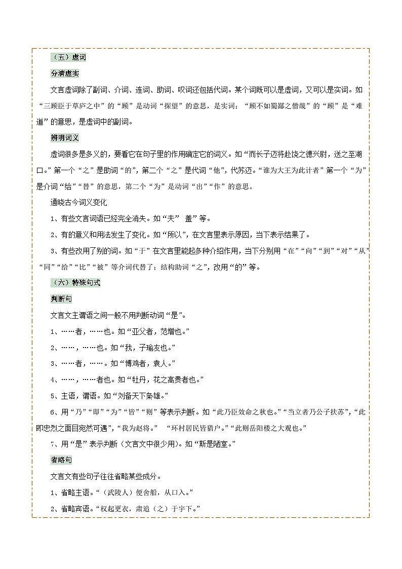 专题37九上文言文知识梳理（1份思维导图+每课梳理+文言现象梳理+文言实词词义推断6法 ）（原卷版）第3页