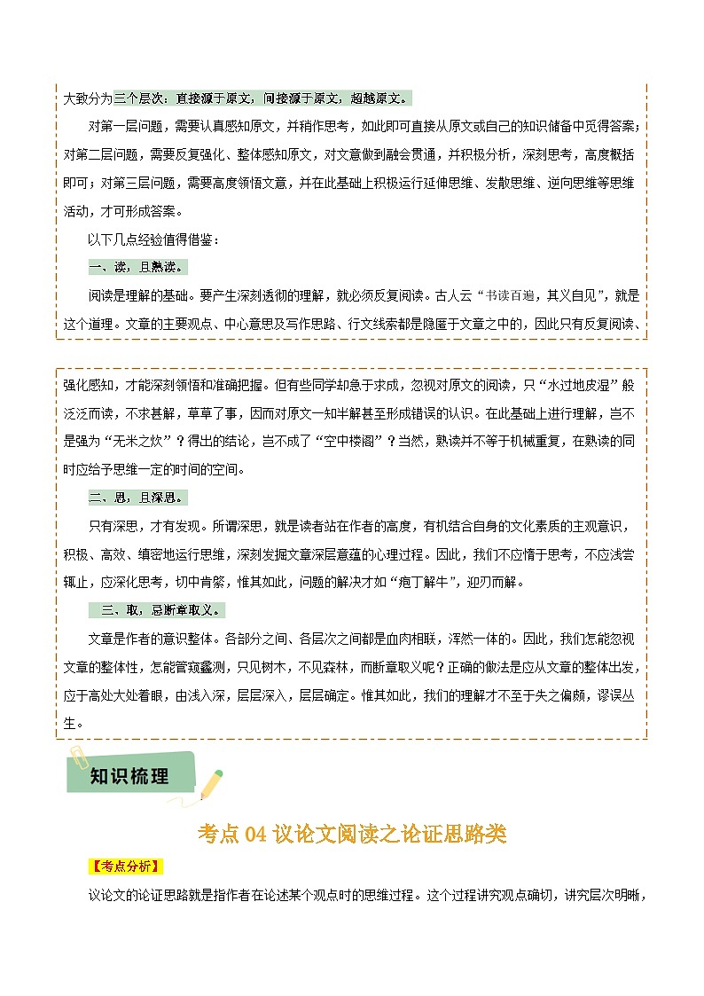 专题46议论文阅读（5份思维导图+议论文高分技法15条+论证思路+语言分析+词句理解+段落作用+拓展探究）（解析版）第2页